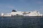 Fhrschiff MS  Mecklenburg Vorpommern  der Scandlines beim einlaufen in den Hafen von Rostock-Warnemnde.
Aufgenommen am 10.10.2010