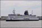 Mit Ziel Gedser verlsst die Fhre  Prins Joachim  am 03.07.13 den Seehafen Rostock.