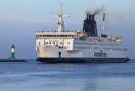 Scandlines  Prinz Joachim  an der Warnemünder Westmole. - 15.01.2014