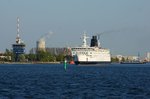 Am 06.05.2016 verließ die Prins Joachim den Hafen von Rostock auf dem Weg von Rostock nach Gedser.