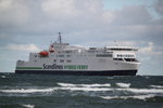 Pünktlich zur Scandlines Hybrid Ferry Berlin ging gegen 10:24 Uhr über Warnemünde die Sonne weg.08.10.2016