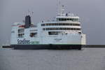 Die Scandlines Hybrid Ferry Deutschland auf dem Weg von Rødby nach Puttgarden beim Einlaufen in Puttgarden am 28.12.2016
