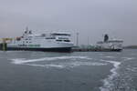 Die Scandlines Fähren BERLIN und KRONPRINS FREDERIK am 13.11.2021 im Rostocker Überseehafen.