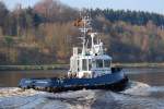 Schlepper Helmut Flagge:Deutschalnd Lnge:16.0m Breite:6.0m am 12.11.11 auf dem Nord-Ostsee-Kanal bei Grnental.