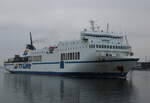 Die TT-Line Fähre MARCO POLO(Heimathafen Limassol)auf ihrem Seeweg von Rostock-Überseehafen nach Trelleborg beim Auslaufen um 08:40 Uhr in Warnemünde.14.11.2021