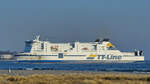 Ende März 2022 war auf der Ostsee bei Priwall das Fährschiff AKKA (IMO: 9217230) zu sehen.