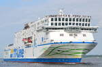 Die NILS HOLGERSSON IMO-Nummer:9865685 Flagge:Deutschland Länge:229.0m Breite:31.0m Baujahr:2022 Bauwerft:CSC Jinling Shipyard,Nanjing China nach Travempnde einlaufend am 26.07.25