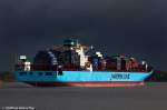 Die Maersk Algol bei herrlicher Wetterstimmung auf der Elbe bei Wedel (H) am 17.10.09.