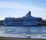 Die  Silja Symphony  am Seaport von Helsinki/ Finnland. 04.04.2013
