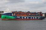 Containerfrachtschiff CMA CGM RUNDALE (IMO 9961300); Eigner/Betreiber: CMA CGM; Datum: 12.03.2026; Aufnahmeort: Elbe/Hafen Hamburg, Deutschland.
