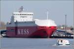 Der 1999 gebaute vehicle carrier NECKAR HIGHWAY fhrt unter zypriotischer Flagge. Aufgenommen am 14.04.2007 in Bremerhaven.