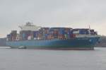 Die MOL Charisma ex APL France IMO-Nummer:9321249 Flagge:Bahamas Lnge:316.0m Breite:46.0m Baujahr:2007 Bauwerft:Mitsubishi Heavy Industries,Nagasaki Japan nach Hamburg einlaufend vor Finkenwerder am