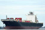 Die NYK DEMETER IMO-Nummer:9337664 Flagge:Panama Länge:294.0m Breite:32.0m Baujahr:2007 Bauwerft:Hyundai Heavy Industries,Ulsan Südkorea nach Hamburg einlaufend vor Teufelsbrück am