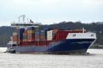 Der Feeder Elysee IMO-Nummer:9462794 Flagge:Niederlande Lnge:169.0m Breite:27.0m Baujahr:2009 Bauwerft:Sietas,Hamburg Deutschland Stellpltze fr 1421 TEU am 15.04.12 aufgenommen am Rschpark Hamburg