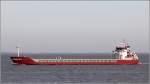 Die 2007 gebaute ISIS (IMO 9357494) am 24.02.2014 in der Elbmündung bei Cuxhaven. Dieser Tanker ist 111 m lang, 14 m breit, hat eine GT von 3.990 und eine DWT von 6.000 t. Heimathafen ist Delfzijl (Niederlande).