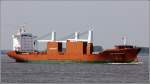 Die 2004 gebaute STATENGRACHT (IMO 9288045) Hhe Lhe Elbe aufwrts fahrend. Sie ist 173 m lang, 25 m breit, hat eine GT von 16.676, eine DWT von 21.250 t und kann auch 1.134 TEU transportieren. Sie verfgt ber drei Krane, die je max. 120 t tragen knnen. Heimathafen ist Amsterdam (Niederlande). 23.05.2012
