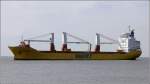Die 2011 gebaute HAPPY DOVER (IMO 9551959) auf der Weser Höhe Bremerhaven. Sie ist 157 m lang, 26 m breit, hat eine GT/BRZ von 14.784 und eine DWT von 18.974 t. Heimathafen ist Amsterdam (Niederlande). Sie verfügt über zwei 400-t-Krane und einen 120-t-Kran.