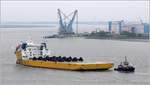 Die 2016 gebaute BIGLIFT BAFFIN (IMO 9758557) läuft in die Weser ein, um am Heavy Lift Terminal in Nordenham-Blexen Monopiles für die Offshore-Windinstrie zu laden. Sie ist 173 m lang und 42 m breit, hat eine GT/BRZ von 23.134 und eine DWT von 20.081 t. Heimathafen ist Amsterdam (Niederlande). 02.07.2020