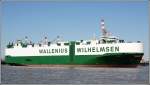 Der 1999 gebaute Autotransporter MANON (IMO 9179725) am 11.06.2006 in Bremerhaven. Er hat eine maximale Kapazitt von 5.882 Fahrzeugen und fhrt unter schwedischer Flagge.