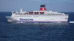 Von der Seite dieht man hier Stena Danica. Fotografiert von der Stena Jutlandica. Sommer 07