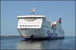 Fhrschiff  Mecklenburg-Vorpommern  der schwedischen Stena Line luft am 09.07.13 im berseehafen Rostock ein.
