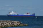 STENA SCANRAIL, ein RoRo-Fhrschiff mit Heimathafen Gteborg, am 16.06.2014 gesehen.