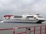 Die Stena Discovery bei der ankunft in Hook Van Holland. Sie verbindet Hook Van Holland mit Harwich in nur 4std.