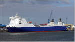 Die 2001 gebaute STENA FORETELLER (IMO 9214666) liegt am 04.07.2017 in Cuxhaven. Sie ist 195,30 m lang und 26,80 m breit, die GT/BRZ beträgt 24.688. Sie kann 205 Trailer oder 849 TEU transportieren. Heimathafen ist Göteborg (Schweden). Früherer Name: CETAM MASSILLIA.
