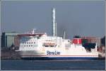 Die 1996 gebaute STENA JUTLANDICA (IMO 9125944) am 10.05.2008 in Gteborg. Sie ist 184 m lang, 20 m breit und hat eine GT/BRZ von 29691. Ausgelegt ist sie fr 550 PKW und 1500 Passagiere. Eingesetzt wird sie auf der Route Frederikshavn - Gteborg.