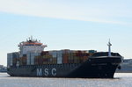 Die MSC Carmen IMO-Nummer:9349813 Flagge:Panama Länge:275.0m Breite:32.0m Baujahr:2008 Bauwerft:Daewoo Mangalia Heavy Industries,Mangalia Rumänien am 05.05.15 beim auslaufen aus Hamburg aufgenommen vom Ponton Op'n Bulln Blankenese.