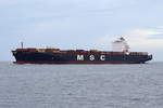 MSC BREMEN , Contaiberschiff , IMO 9369734 , Baujahr 2007 , 294.15 x 32.25 m , 5029 TEU , 19.03.2020 , Cuxhaven