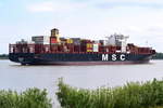 MSC AINO , Containerschiff , IMO 9770751 , 11500 TEU , Baujahr 2019 , 328.46 x 48.2 m ,  Grünendeich , 09.06.2020