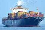 Die MSC PILAR VI IMO-Nummer:9248148 Flagge:Liberia L�nge:278.0m Breite:40.0m Baujahr:2003 Bauwerft:Hanjin Heavy Industries & Construction,Pusan S�dkorea am 18.06.26 vor der Alten Liebe Cuxhaven