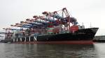 HANJIN NETHERLANDS  (IMO 9408841) am 21.9.2012, Hamburg, Waltershofer Hafen, Liegeplatz Predöhlkai /  Containerschiff / BRZ 113.515 / Lüa 349,65 m, B 45,6 m, Tg 15,2 m / 9954 TEU / 1 Diesel, B&W,