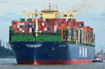 Das derzeit größte Containerschiff der Welt die HMM ALGECIRAS IMO-Nummer:9863297 Flagge:Panama Länge:399.0m Breite:61.0m Baujahr:2020 Bauwerft:Daewoo Shipbuilding&Marine