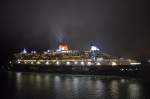 Die Queen Mary 2 IMO-Nummer:9241061 Flagge:Bermuda ex Grobritannien Lnge:345.0m Breite:41.0m Tonnage:151.400BRZ Geschwindigkeit:30Knoten Besatzung:1254 Passagiere:2620 Kabinenanzahl:1310