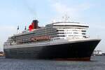 Kreuzfahrtschiff QUEEN MARY 2 (IMO 9241061); Datum: 27.08.2026; Aufnahmeort: Elbe/Hafen Hamburg, Deutschland.