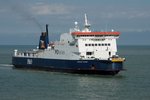 Fährschiff  EUROPEAN SEAWAY  der P&O, IMO 9007283, Indienststellung 07.10.1991, am 02.09.2015 vor Calais