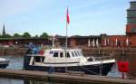 Motorjacht LUBA I,MMSI: 211124290. Rufz.: DA3633, liegt am Steg der Lbecker HANSA-MARINA im Hansahafen als Gast... Aufgenommen: 18.5.2012 