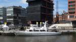 RUDOLF DIESEL am 5.5.2012, Hamburg, Sandtorhafen, Traditionsschiffhafen in der Hafencity /  Ex Drakkar, Positano III  Motoryacht / Verdrängung 80 t / Lüa 27,47 m (nach Verlängerung 1998 um 3,6 m), B