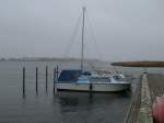 Motorboot  BOREAS  im Hafen von Puddemin am 16.November 2013.