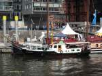 STICKERSGATT am 3.5.2013, Hamburg, Sandtorhafen /  Privat-Tourenboot / Lüa 14,1 m, B 3,7 m, Tg 1,2 m / 1 Deutz-Diesel, 100 PS / 1955 als Mess- und Peilboot, WSA Cuxhaven / 1998 an Privat  