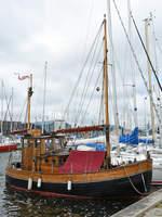 Das Boot  Frieda  im Hafen von Aalborg Anfang Juni 2018.