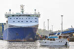 Motorboot JOSEPH VON FRAUNHOFER am 15.05.2021 im Hafen von Lübeck-Travemünde