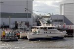 Die EXPLORER (wohl nur der Projektname) liegt am 23.03.2016 bei der Werft Abeking & Rasmussen in Lemwerder. Es ist eine in SWATH-Technologie gebaute Yacht.