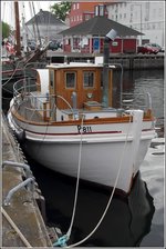 Dieses schöne Boot mit der Kennung P 811 liegt am 01.06.2016 im Gamle Havn von Middelfart (Fünen).