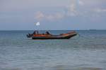 DRK Schlauchboot am Strand von Heringsdorf.