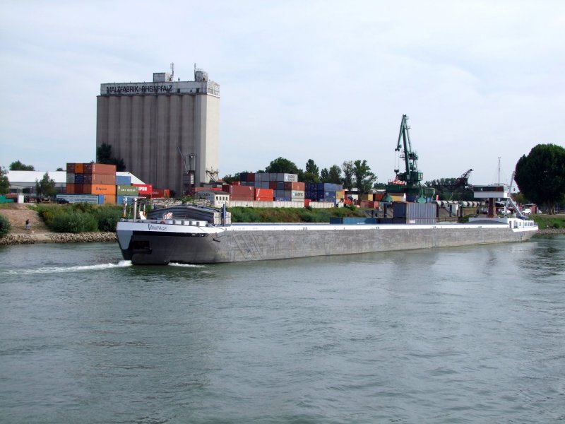 VANTAGE(L135m; B11,45m)ist im Becken1 am Hafen Gernsheim/Rhein zugegen; 080902