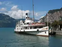 Raddampfer  Stadt Luzern  am 8. September 2003 in Flelen.