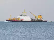 Nordsee (IMO-7504108;L=131;B=24m) steuert bei Cuxhaven Richtung gleichnamiges Gewsser;090830